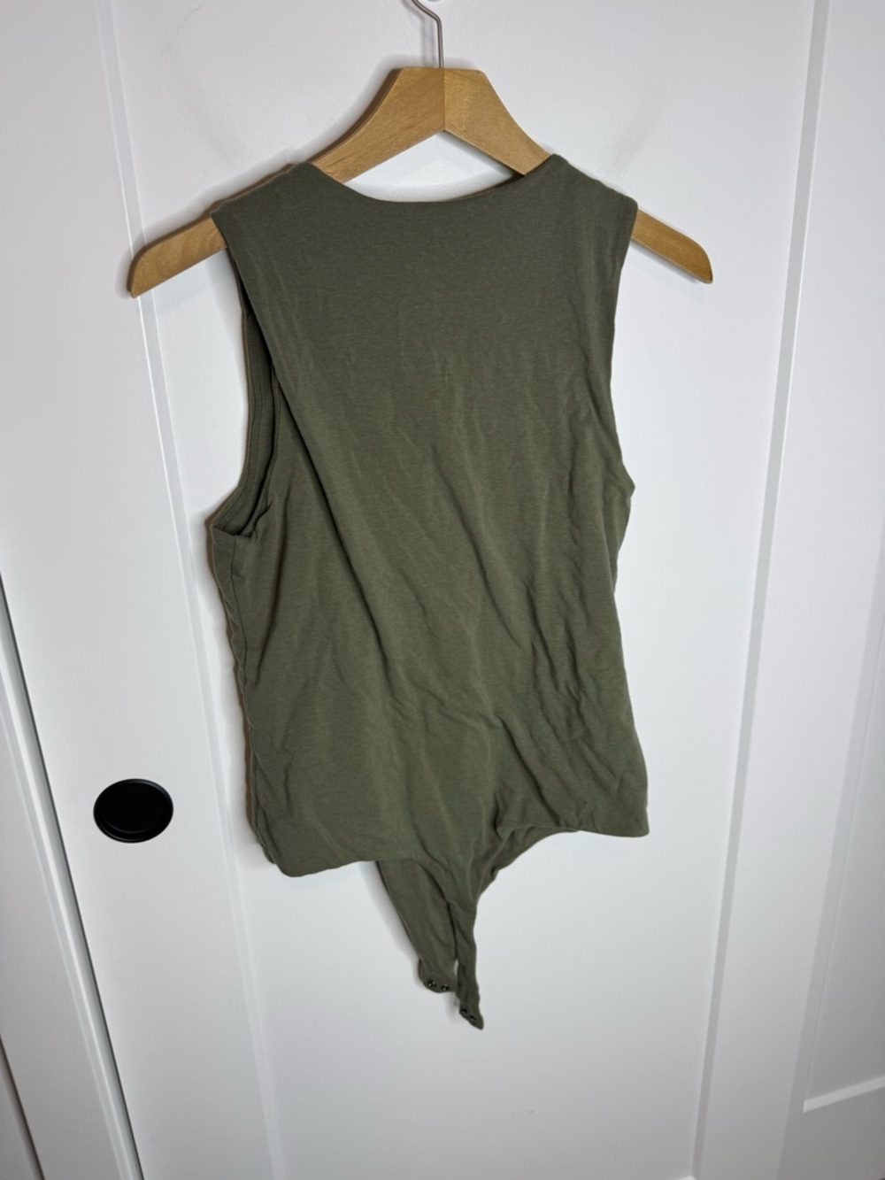 Nuuds Classic Cotton Stretch Crewneck Tank Bodysuit Green Size Large - Picture 5 of 5
